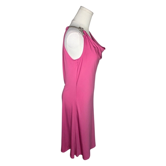 Essentials by Milano Pink Cowl Neck Dress w/ Chain Straps Size Small - Picture 5 of 9